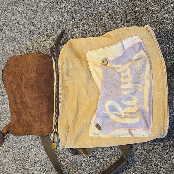 Vintage Selina Vaughan Royal Quality Brown& Tan Men's Bag Backpack - Picture 7 of 15